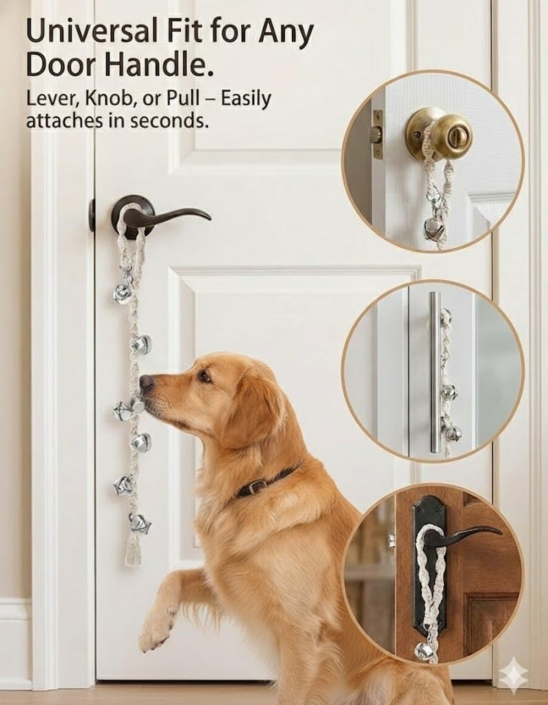 Dog Bells to Go Outside, Potty Training Bell, Handmade, Adjustable