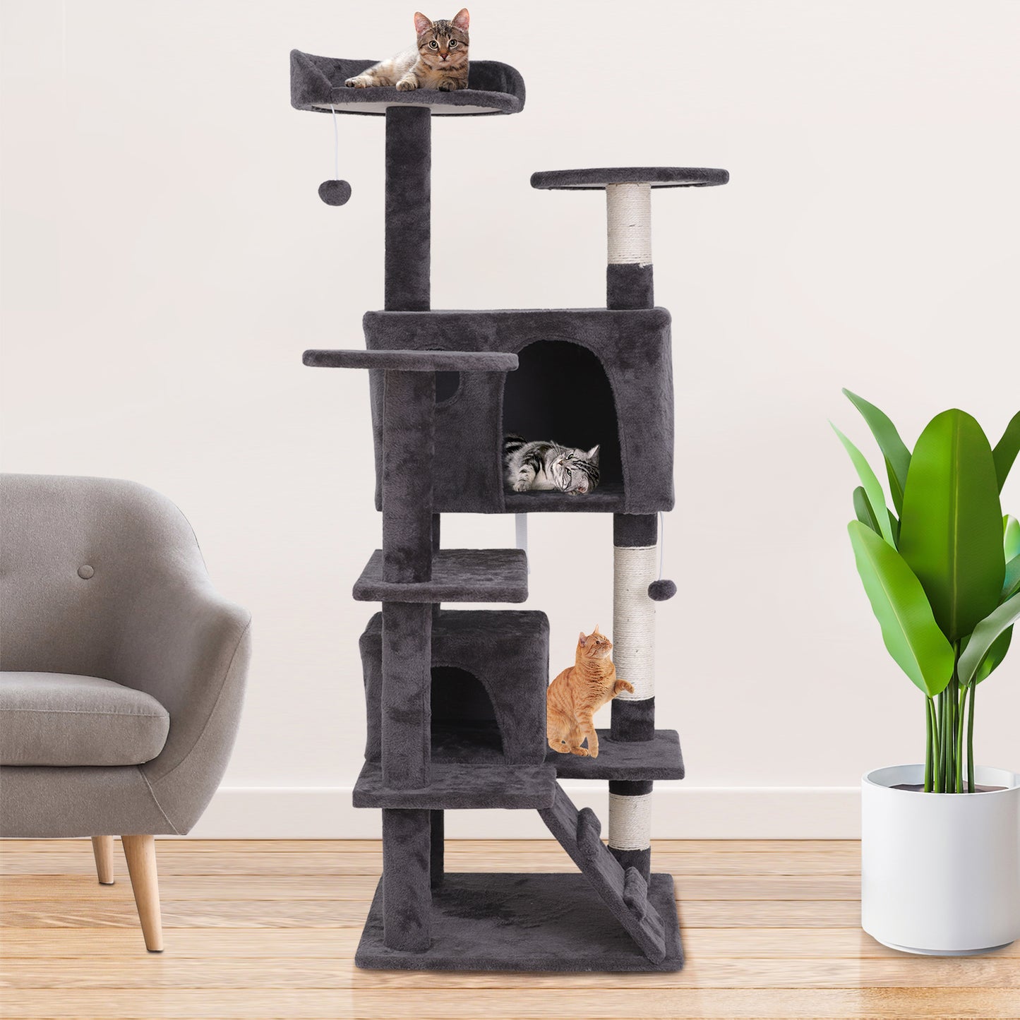 Elevate Your Cat's Playtime: Stylish Cat Tree Condo Tower for Small to Medium Cats - Available in Various Sizes!
