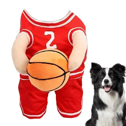 Adorable Basketball Player Pet Costume - Dog Outfit with Basketball for Halloween & Sports Cosplay!