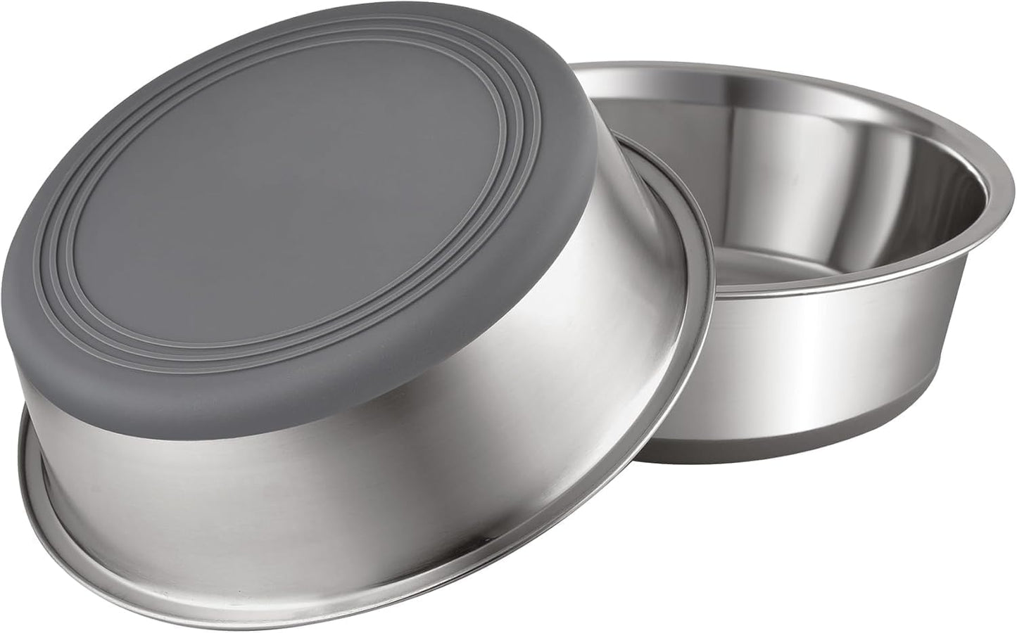 Nonslip Stainless Steel Dog Bowls, 5.7 US Cup Each, 2 Pack