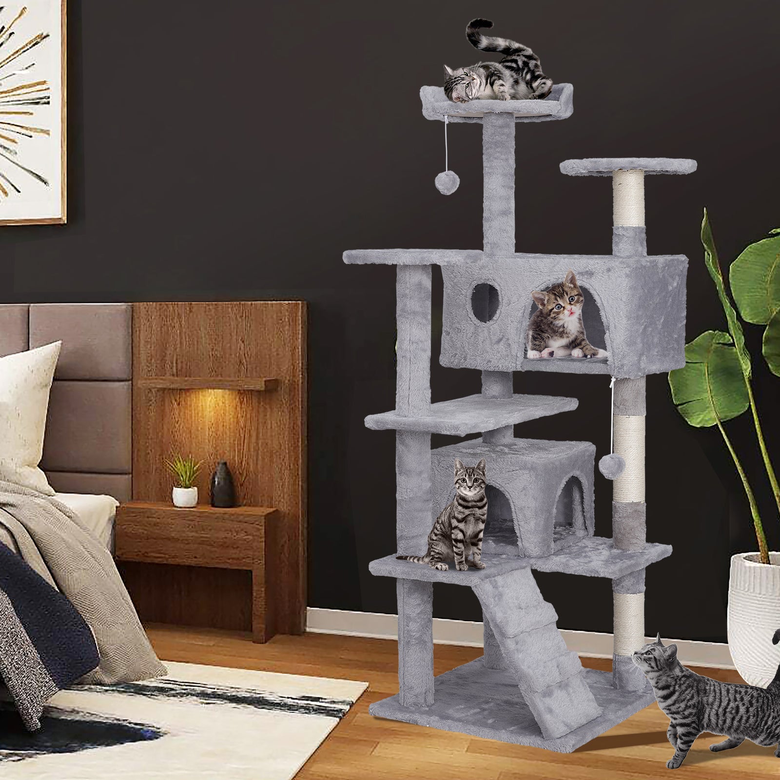 Elevate Your Cat's Playtime: Stylish Cat Tree Condo Tower for Small to Medium Cats - Available in Various Sizes!