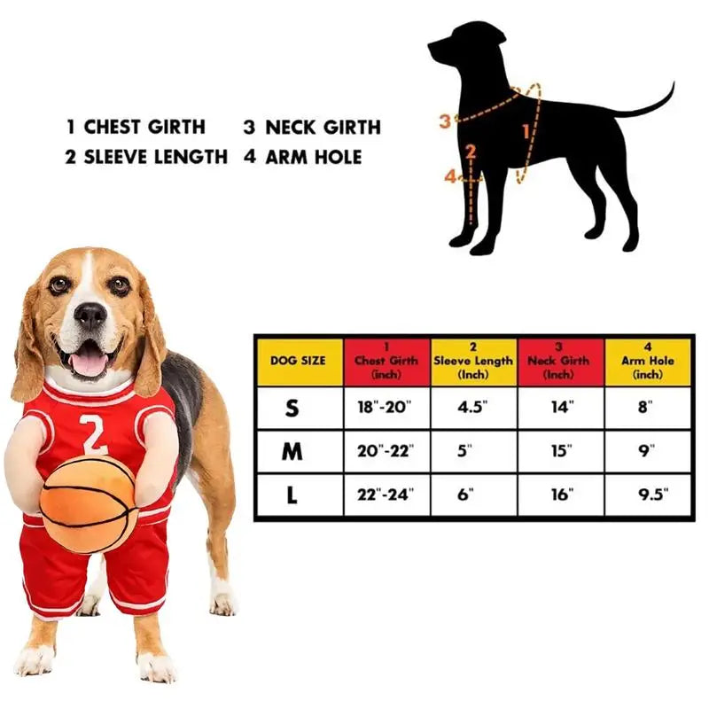 Adorable Basketball Player Pet Costume - Dog Outfit with Basketball for Halloween & Sports Cosplay!