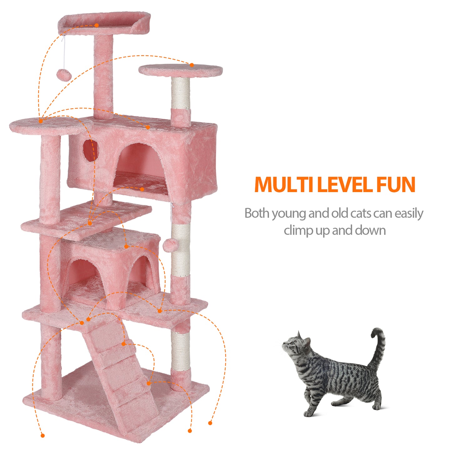 Elevate Your Cat's Playtime: Stylish Cat Tree Condo Tower for Small to Medium Cats - Available in Various Sizes!
