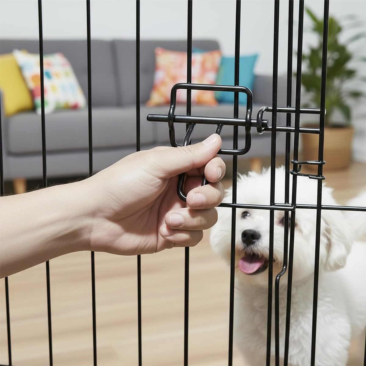 Dog Playpen - Foldable Metal Exercise Puppy Play Pen with 8 24X30In Panels - Indoor/Outdoor Pen with Door for Dogs, Cats or Small Animals by