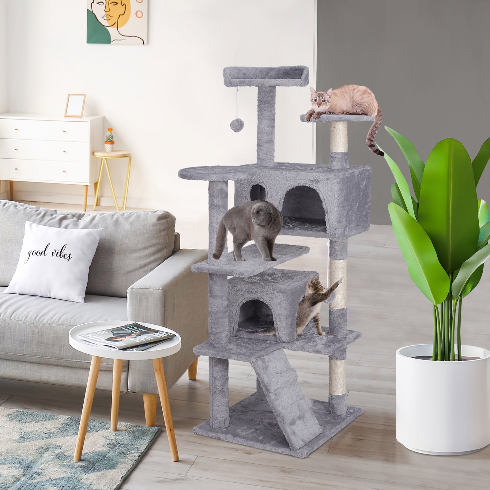 Elevate Your Cat's Playtime: Stylish Cat Tree Condo Tower for Small to Medium Cats - Available in Various Sizes!