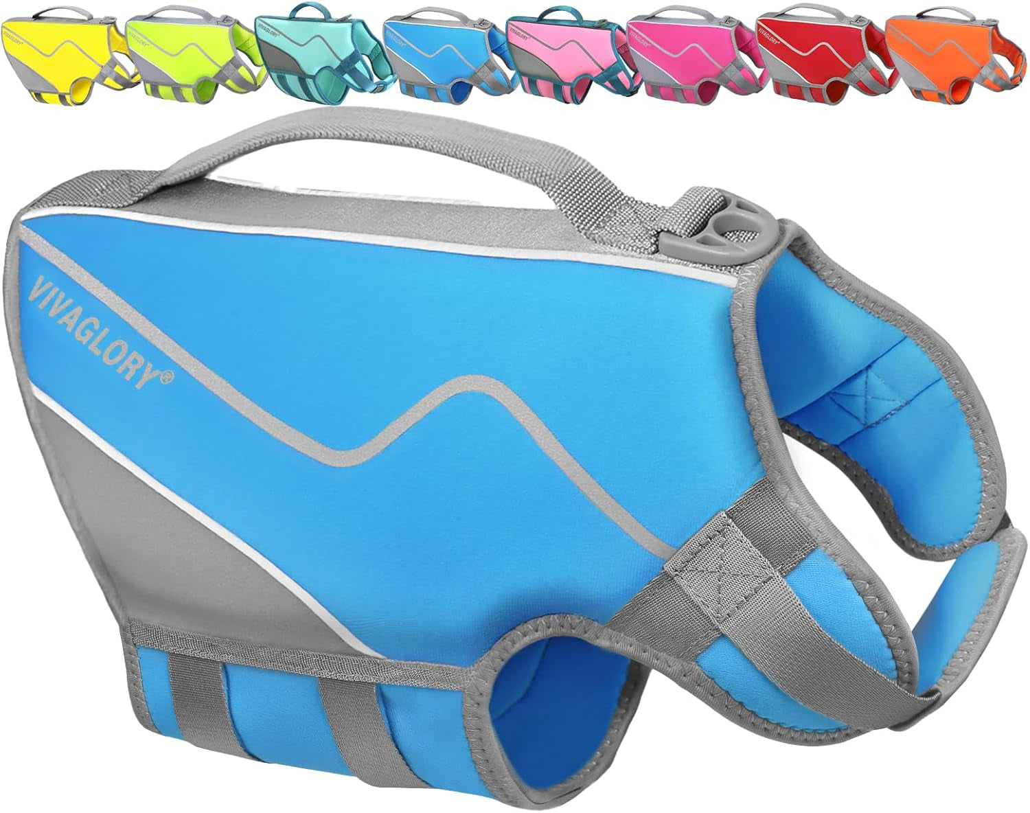 Neoprene Dog Life Vest, Dog Life Jacket for Swimming & Boating, Buoyancy & Comfort for Puppy Doggy, Swimming Vest with Handle, XS, Cyra Blue