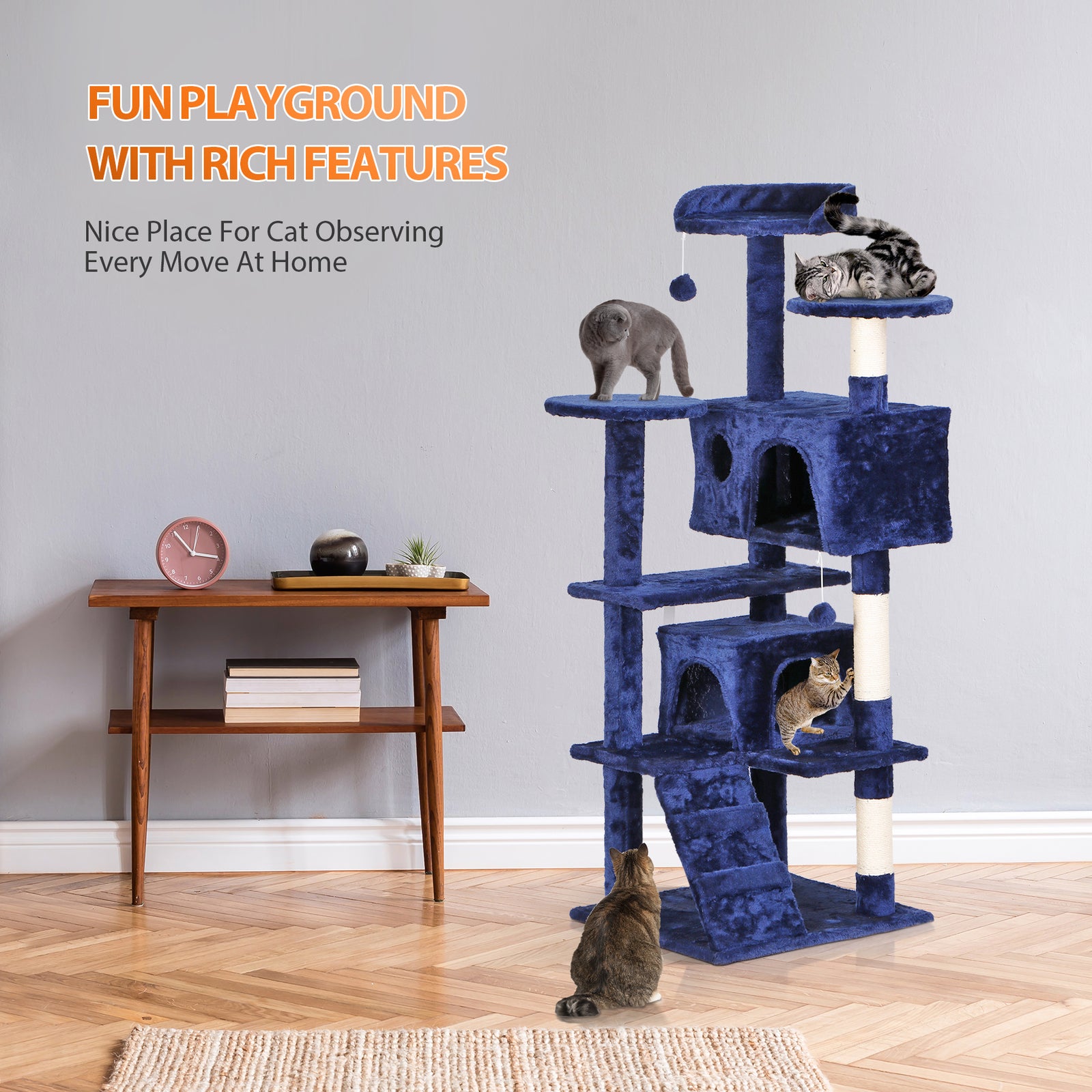 Elevate Your Cat's Playtime: Stylish Cat Tree Condo Tower for Small to Medium Cats - Available in Various Sizes!
