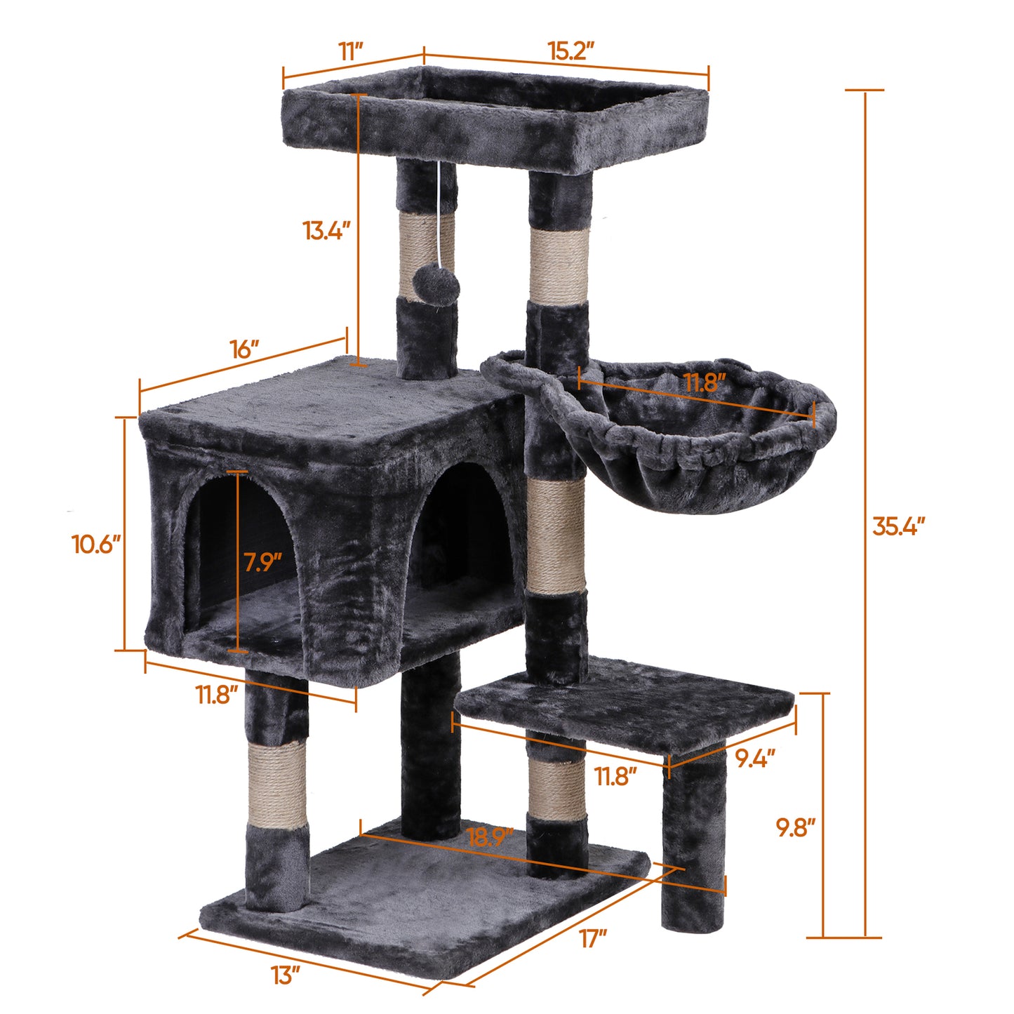 Elevate Your Cat's Playtime: Stylish Cat Tree Condo Tower for Small to Medium Cats - Available in Various Sizes!