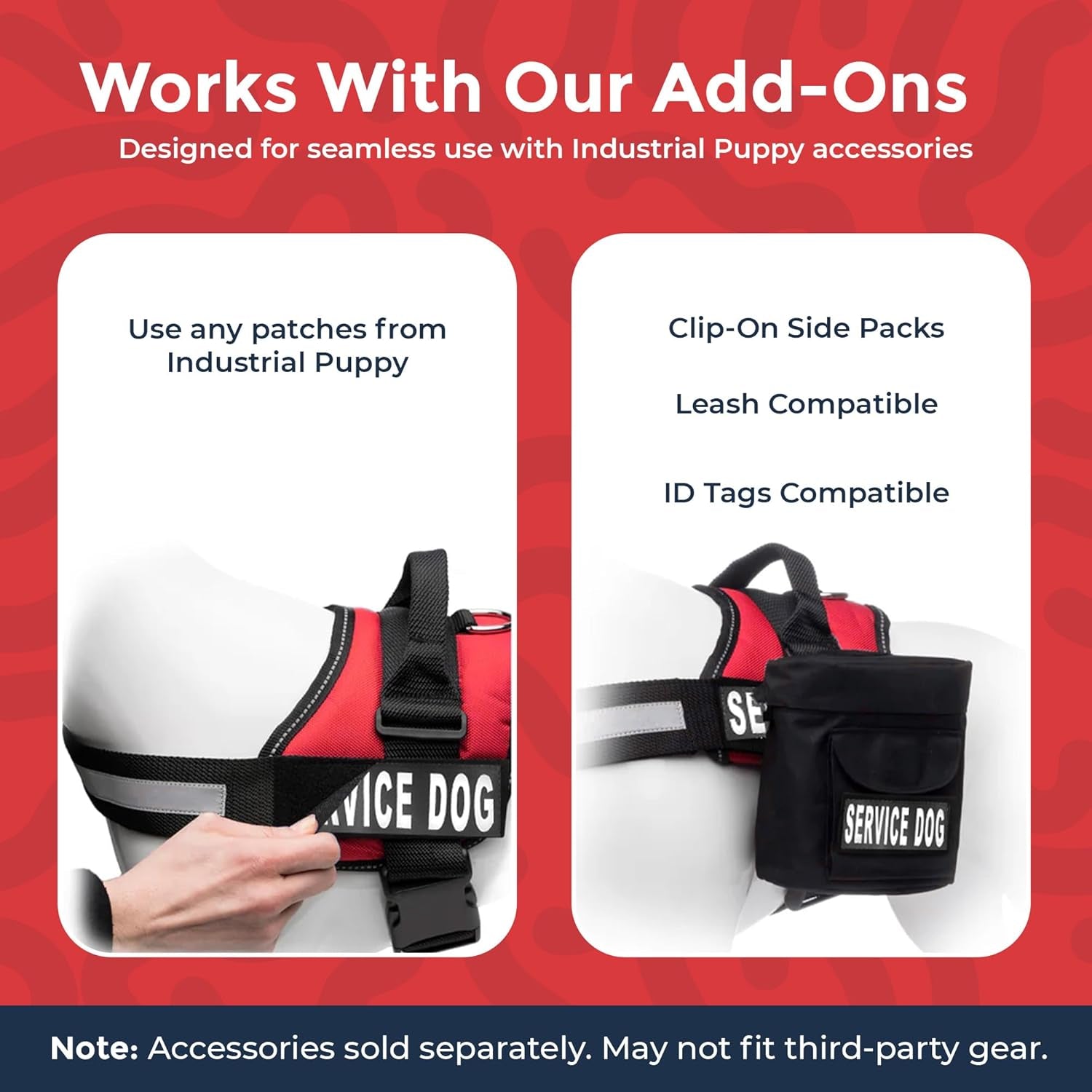 Service Dog Vest Harness - Durable & Adjustable Vest for Dog with Reflective Straps, Removable Patches, 50 ADA Cards, Handle & D-Ring, Travel and Daily Use, (Bright Red, XL 30"-39")