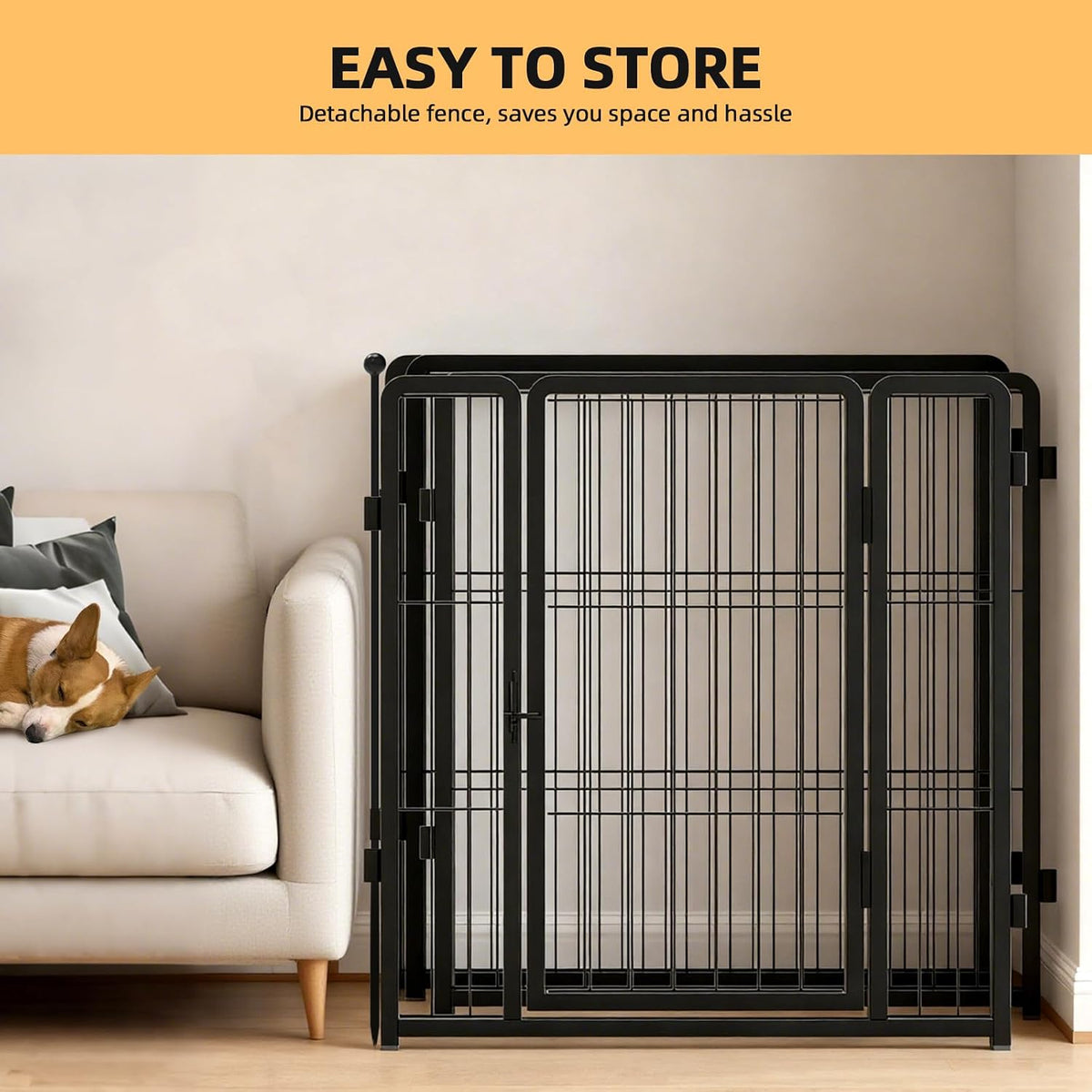 Dog Playpen Indoors/Outdoor, 24 Inch 12 Panels Dog Play Pen for Small Dogs, Rustproof Metal Pet Fence for RV Camping/Yard/Garden