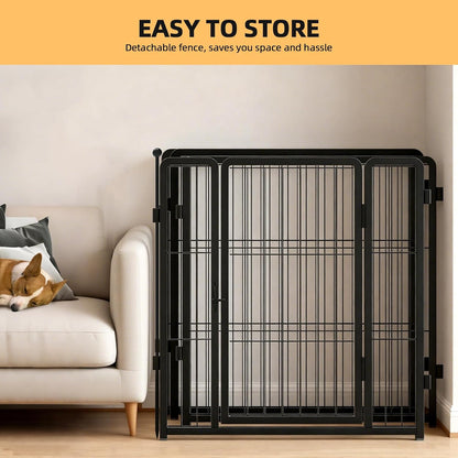Dog Playpen Indoors/Outdoor, 24 Inch 12 Panels Dog Play Pen for Small Dogs, Rustproof Metal Pet Fence for RV Camping/Yard/Garden