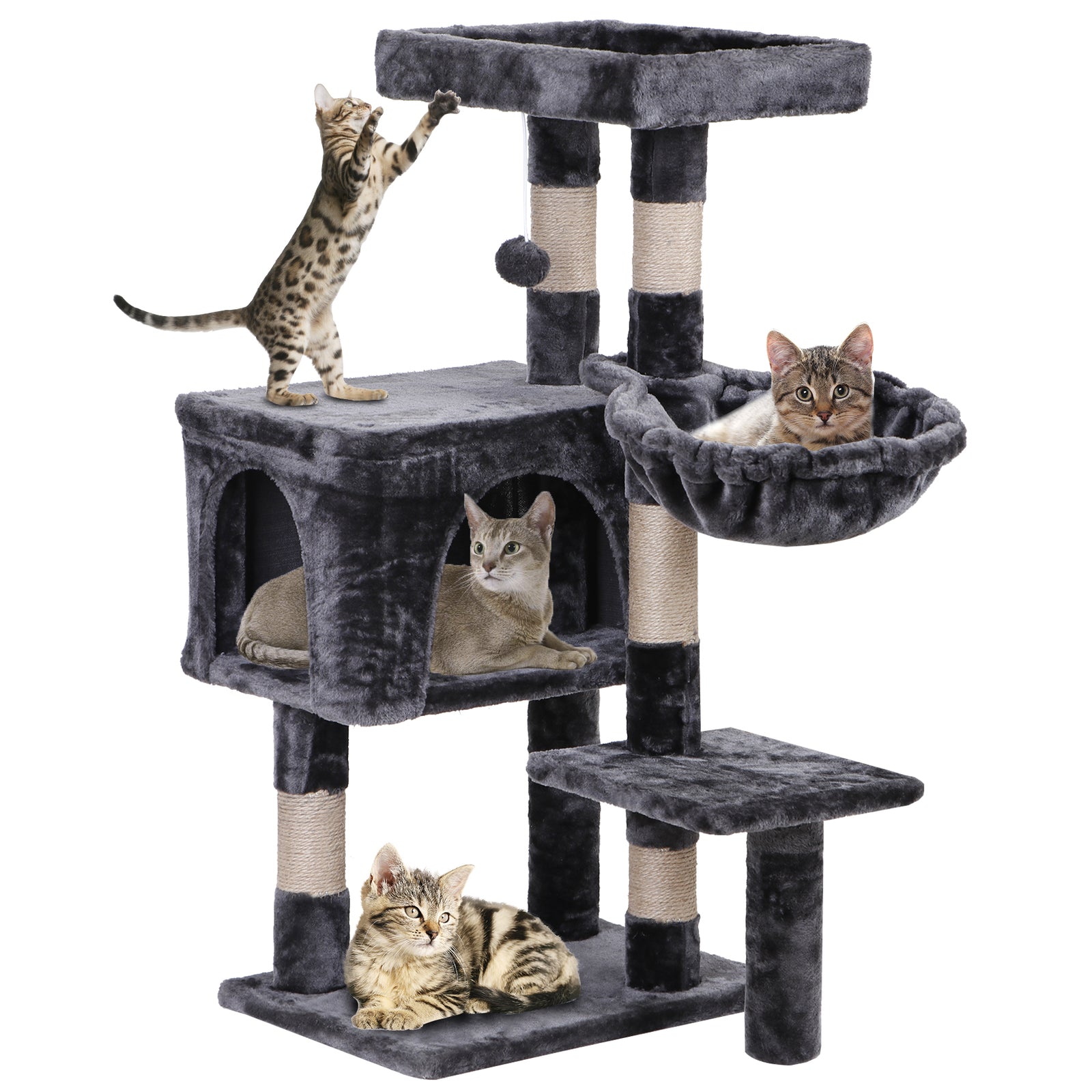 Elevate Your Cat's Playtime: Stylish Cat Tree Condo Tower for Small to Medium Cats - Available in Various Sizes!