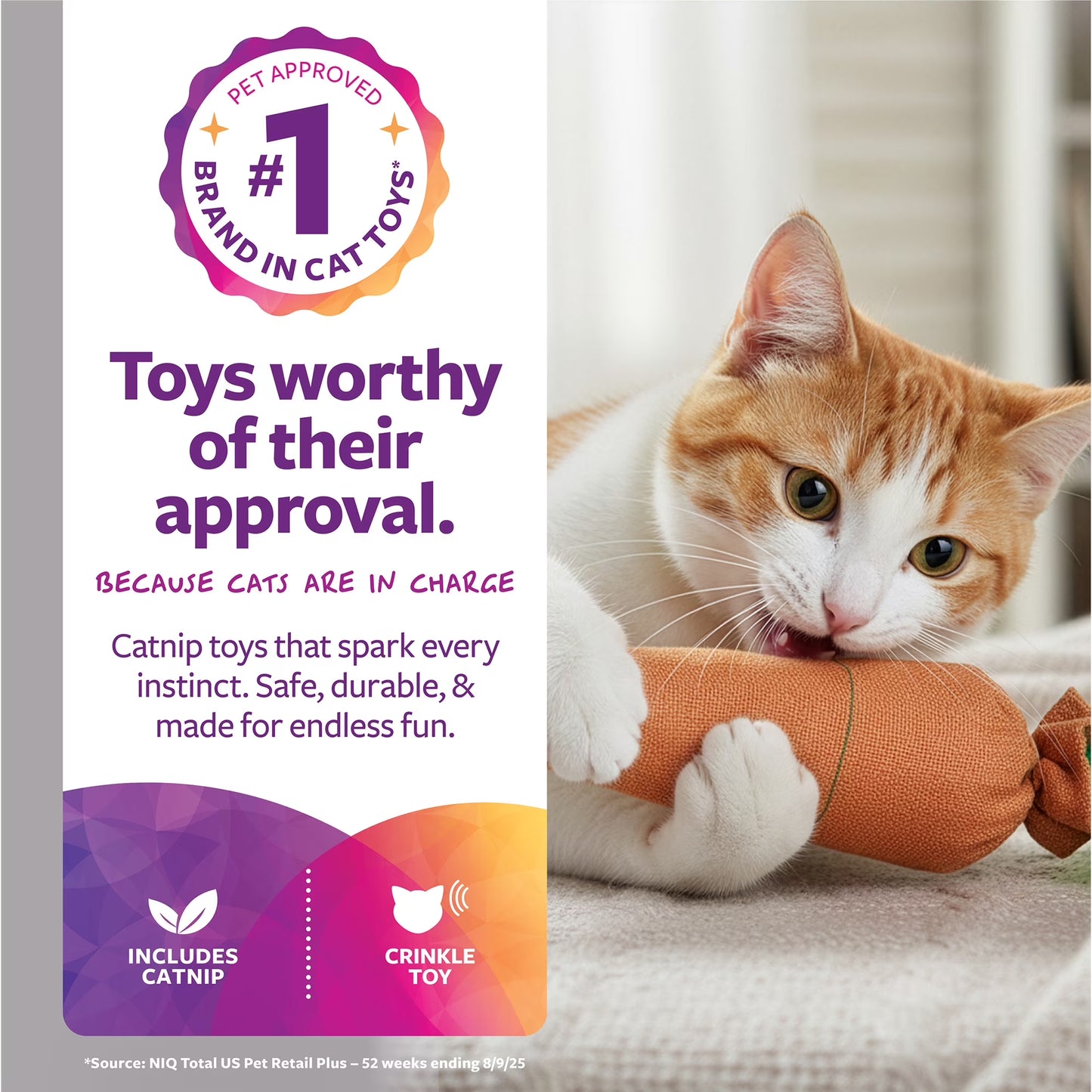 Kolossal Karrot Kicker Plush Catnip Cat Toy