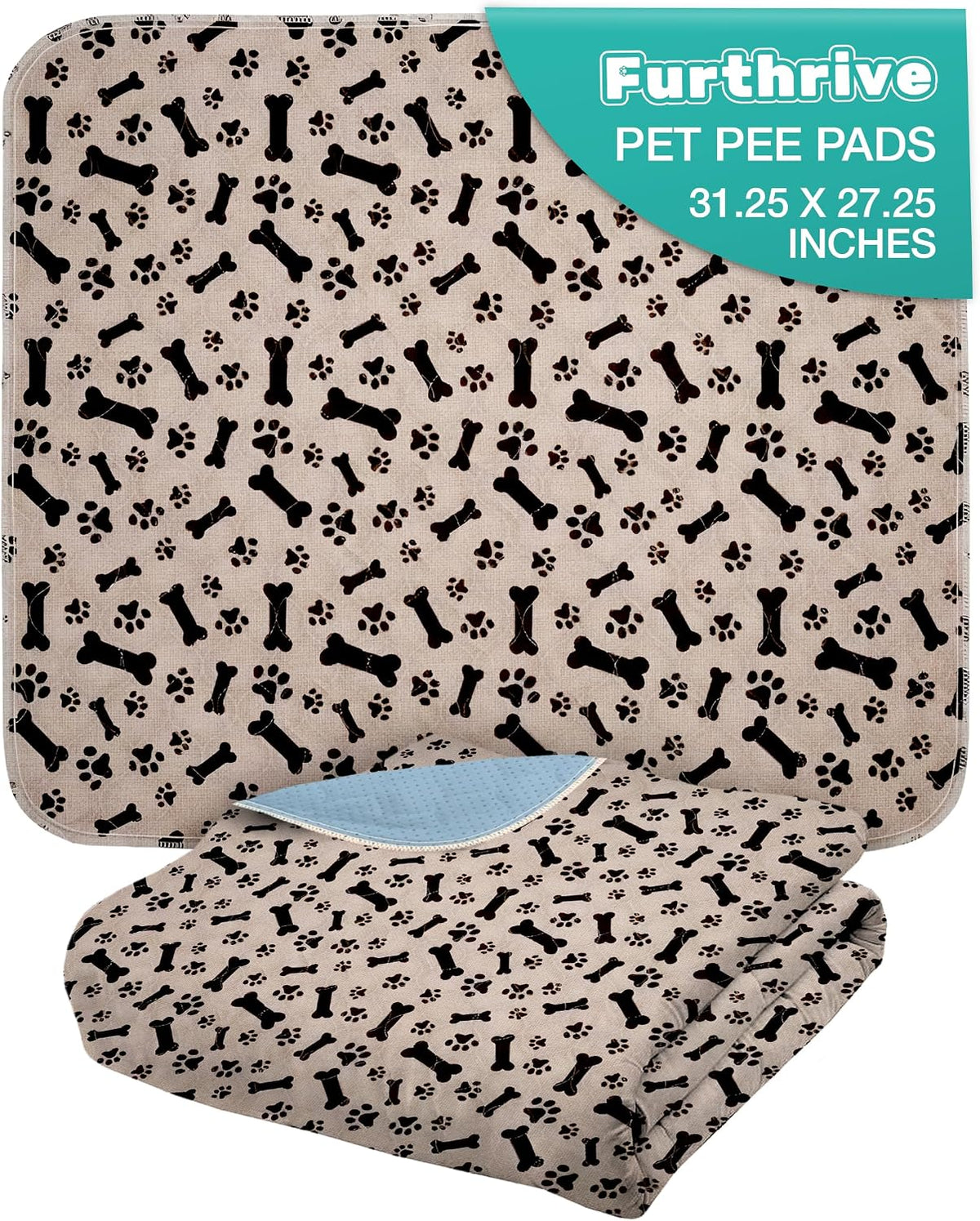 Furthrive Washable Pee Pads for Dogs with Pheromone Attraction, Reusable