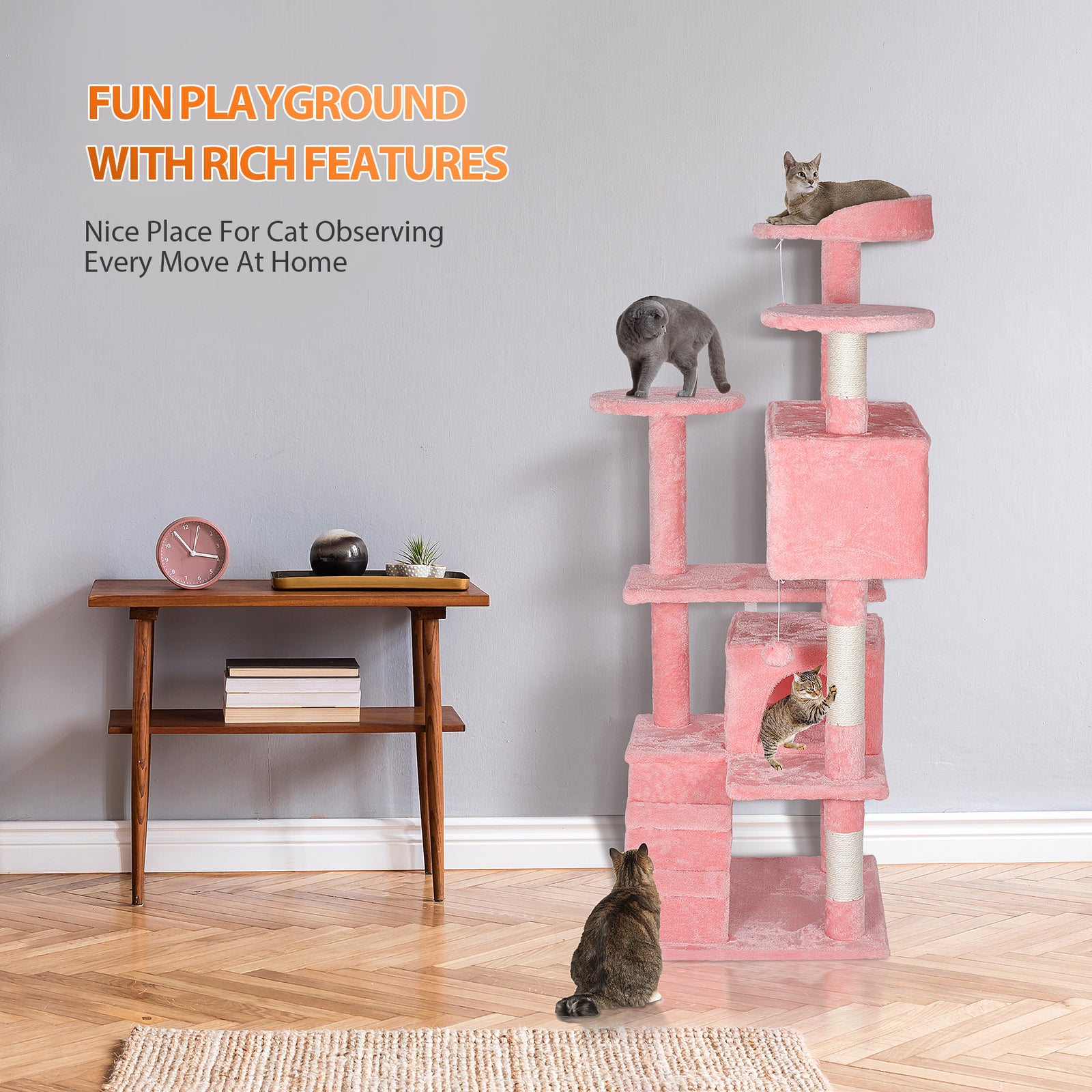 Elevate Your Cat's Playtime: Stylish Cat Tree Condo Tower for Small to Medium Cats - Available in Various Sizes!