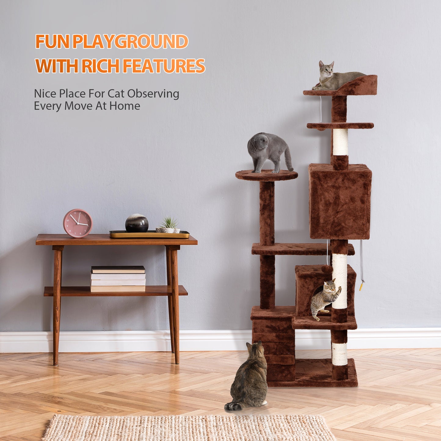 Elevate Your Cat's Playtime: Stylish Cat Tree Condo Tower for Small to Medium Cats - Available in Various Sizes!