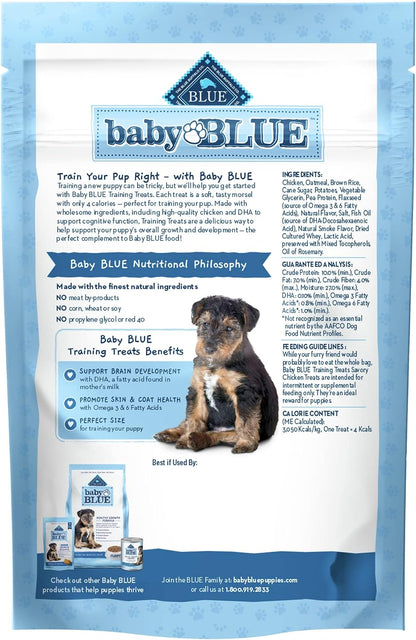 Baby Blue Training Treats Natural Puppy Soft Dog Treats, Savory Chicken 4-Oz Bag (Pack of 6)