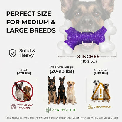 2-Pack Indestructible Dog Toys for Aggressive Chewers: Bacon Flavored Hard Nylon Bone Chew Toys, Tough Dog Chew Toys for Large Dogs, Dog Toys to Keep Them Busy for Medium Large Breed, Purple