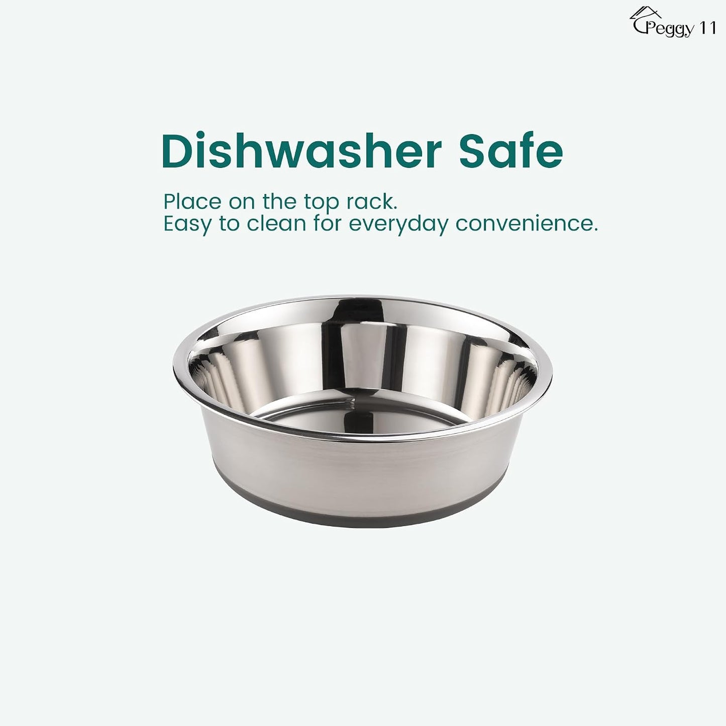 Nonslip Stainless Steel Dog Bowls, 5.7 US Cup Each, 2 Pack