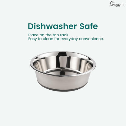 Nonslip Stainless Steel Dog Bowls, 5.7 US Cup Each, 2 Pack