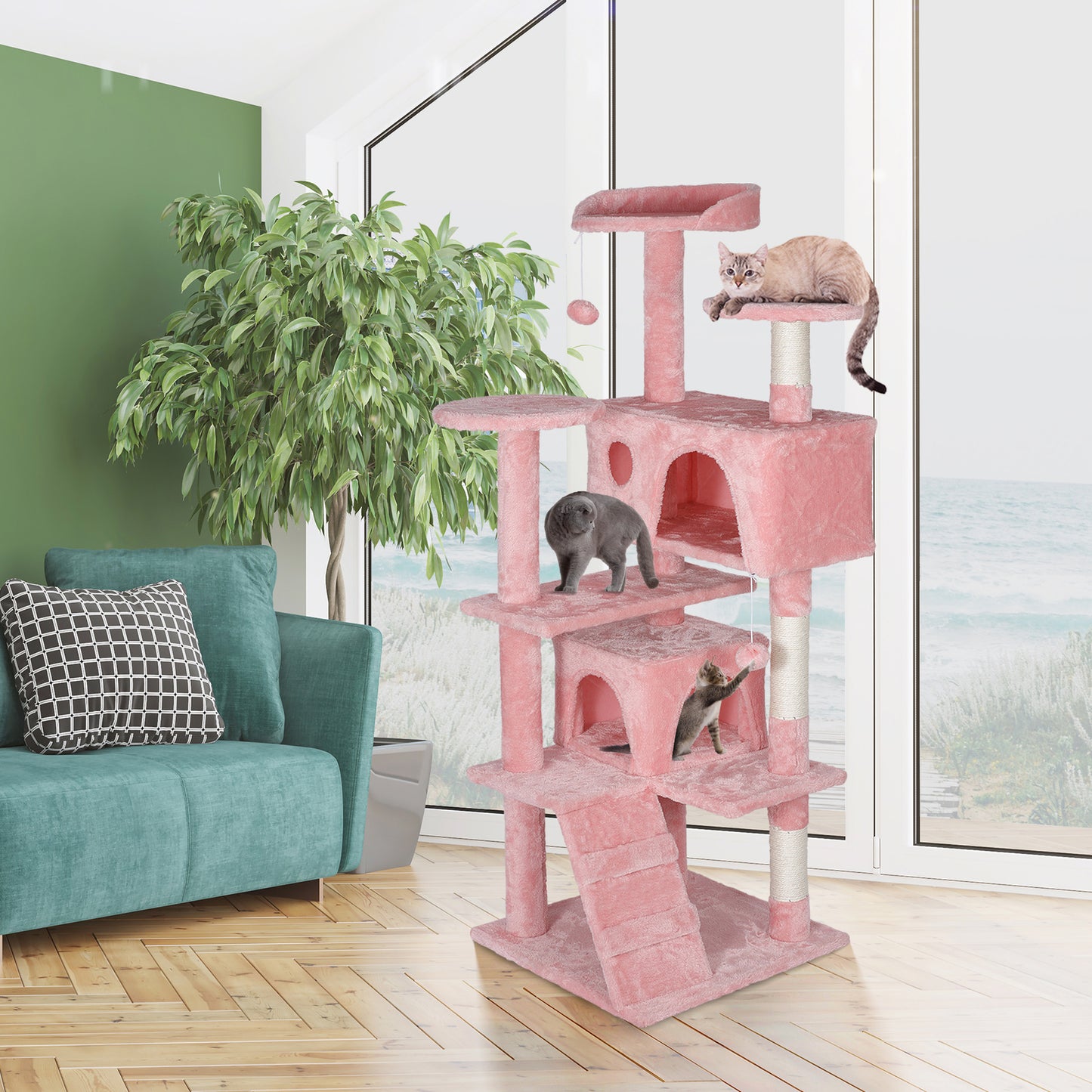Elevate Your Cat's Playtime: Stylish Cat Tree Condo Tower for Small to Medium Cats - Available in Various Sizes!