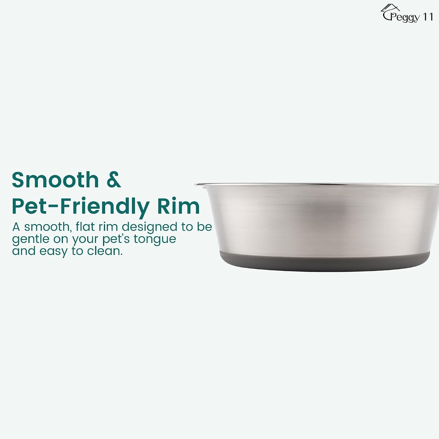 Nonslip Stainless Steel Dog Bowls, 5.7 US Cup Each, 2 Pack
