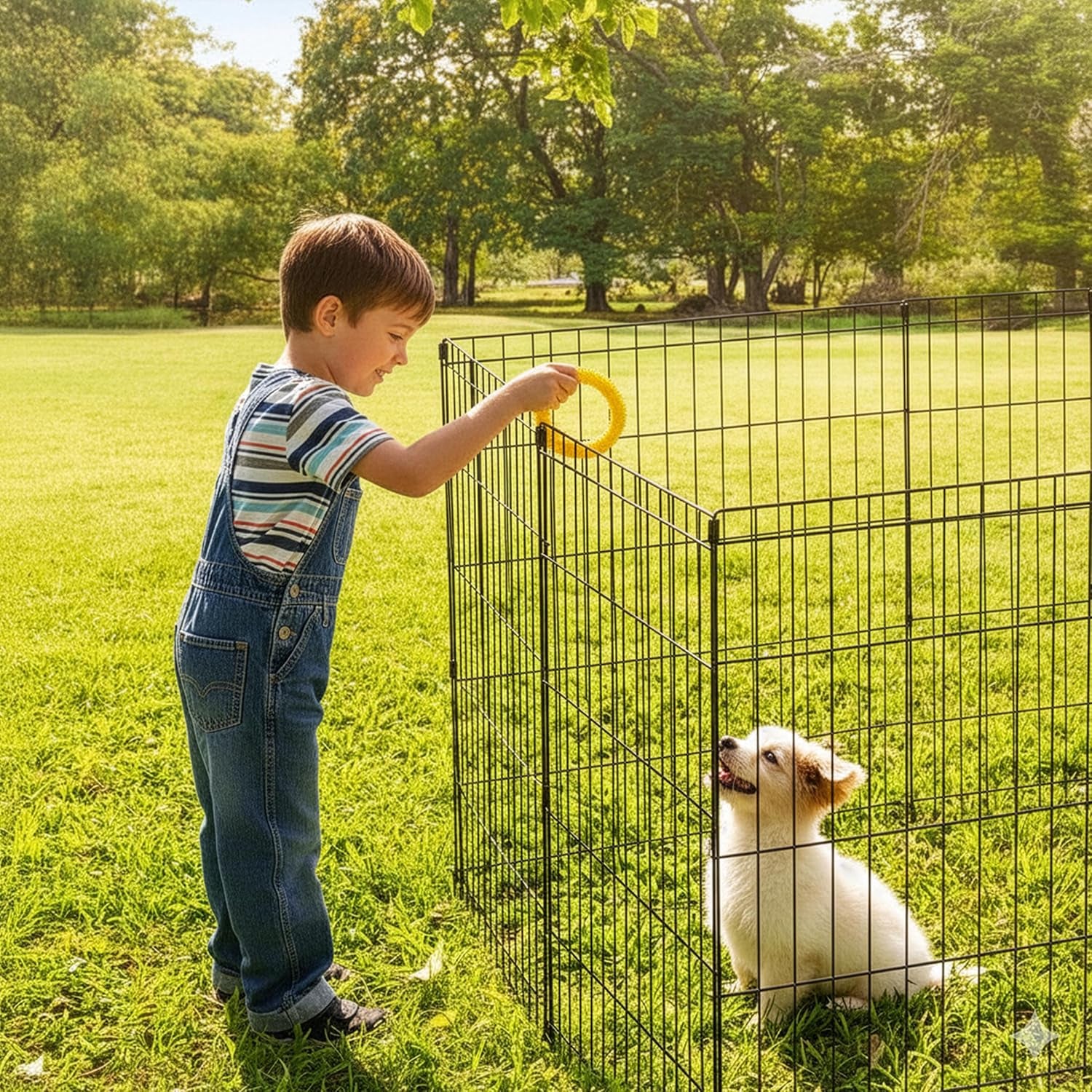 Dog Playpen - Foldable Metal Exercise Puppy Play Pen with 8 24X30In Panels - Indoor/Outdoor Pen with Door for Dogs, Cats or Small Animals by