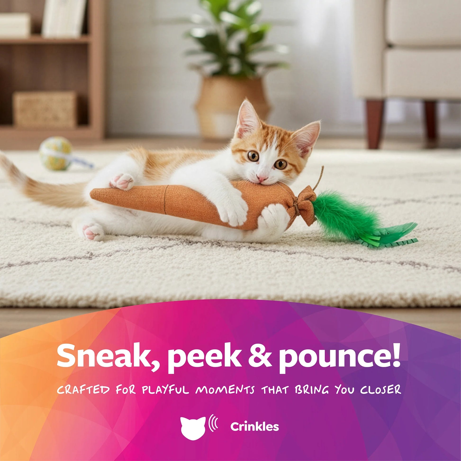 Kolossal Karrot Kicker Plush Catnip Cat Toy