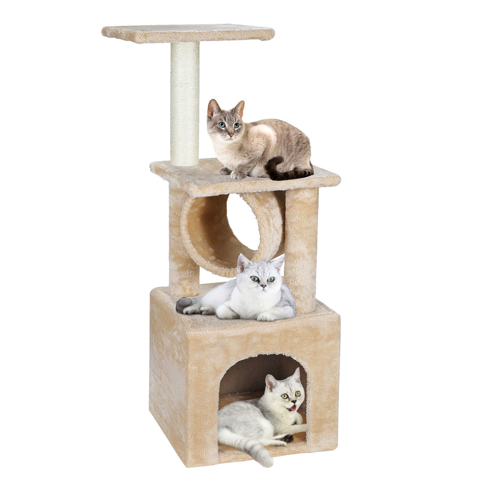 Elevate Your Cat's Playtime: Stylish Cat Tree Condo Tower for Small to Medium Cats - Available in Various Sizes!