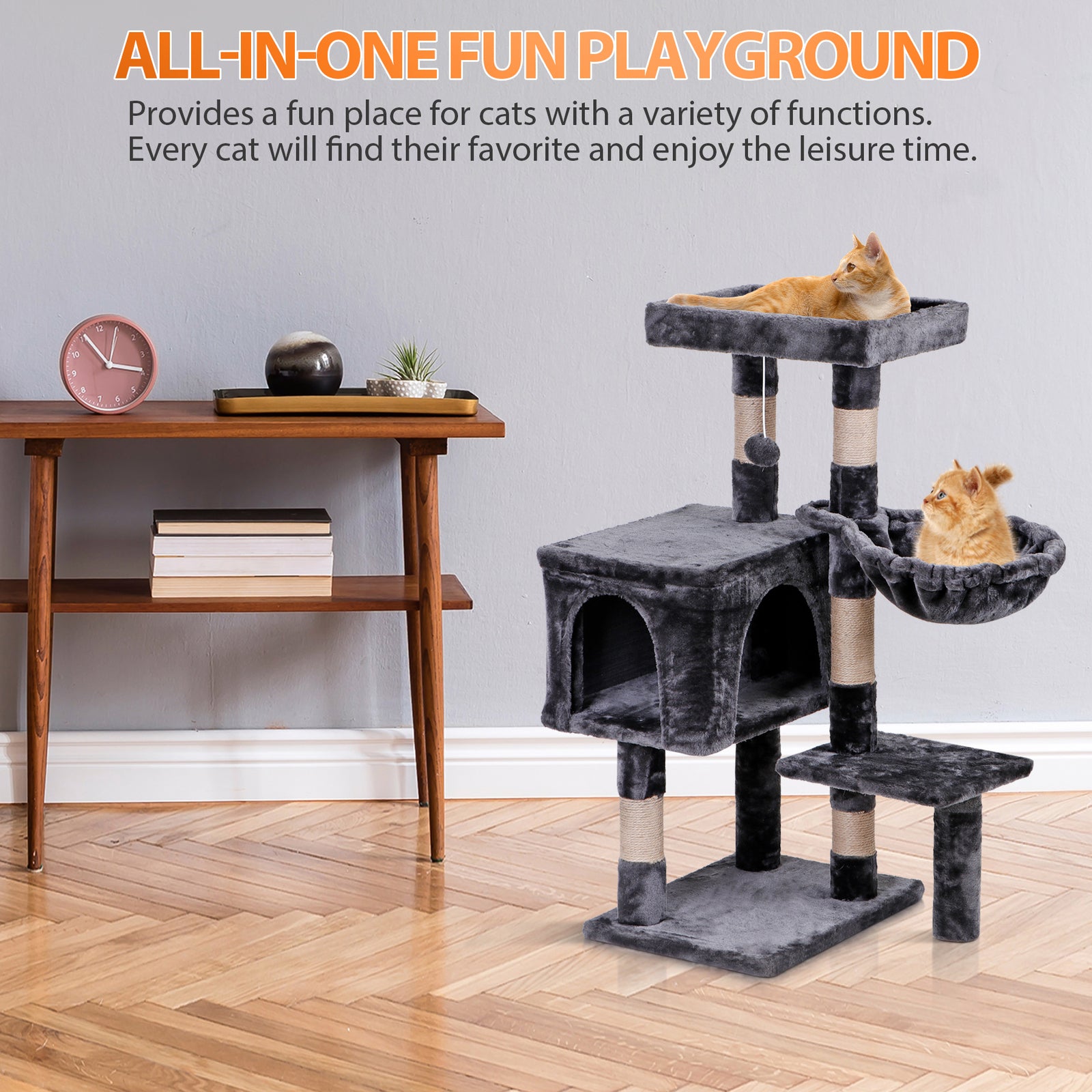 Elevate Your Cat's Playtime: Stylish Cat Tree Condo Tower for Small to Medium Cats - Available in Various Sizes!
