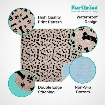Furthrive Washable Pee Pads for Dogs with Pheromone Attraction, Reusable