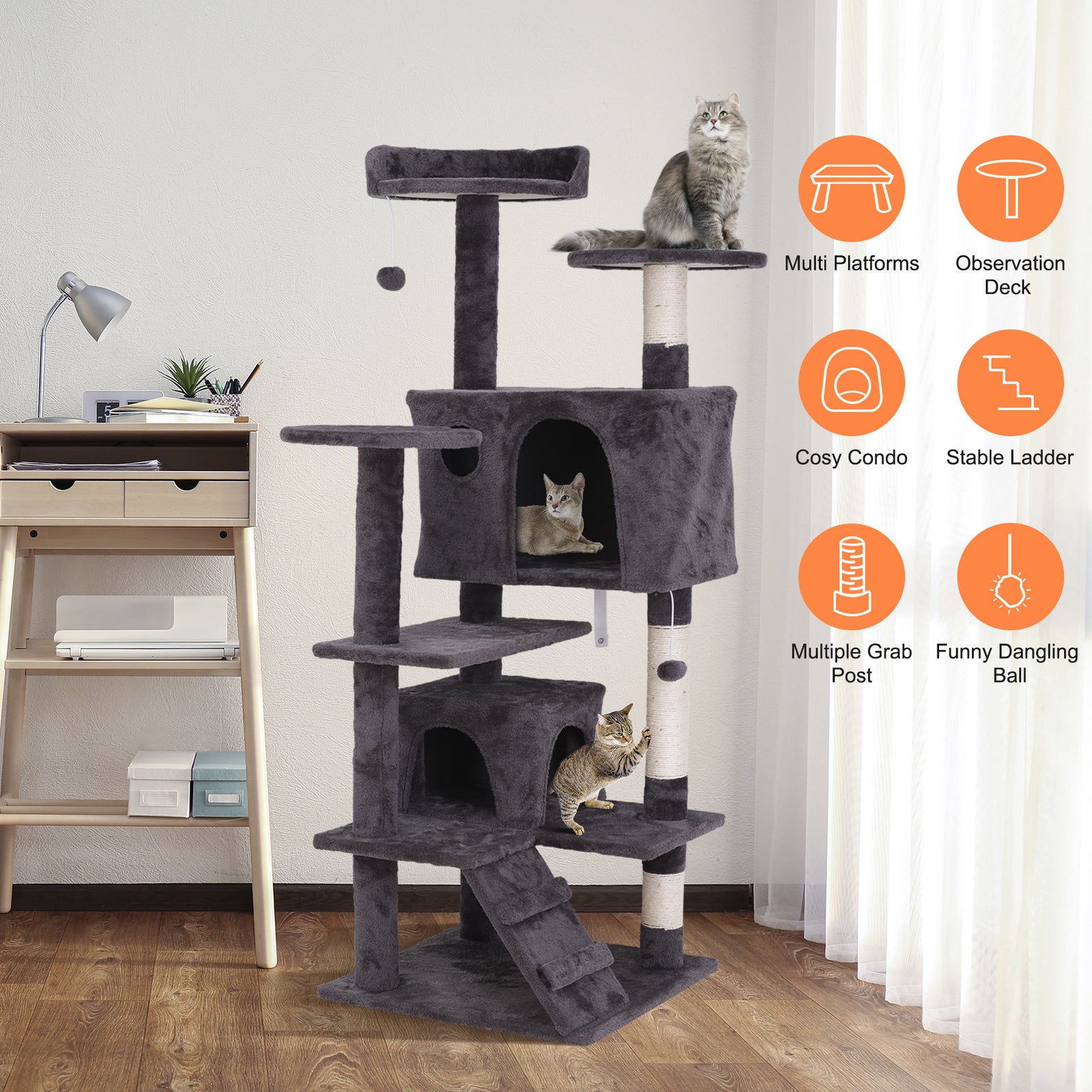 Elevate Your Cat's Playtime: Stylish Cat Tree Condo Tower for Small to Medium Cats - Available in Various Sizes!