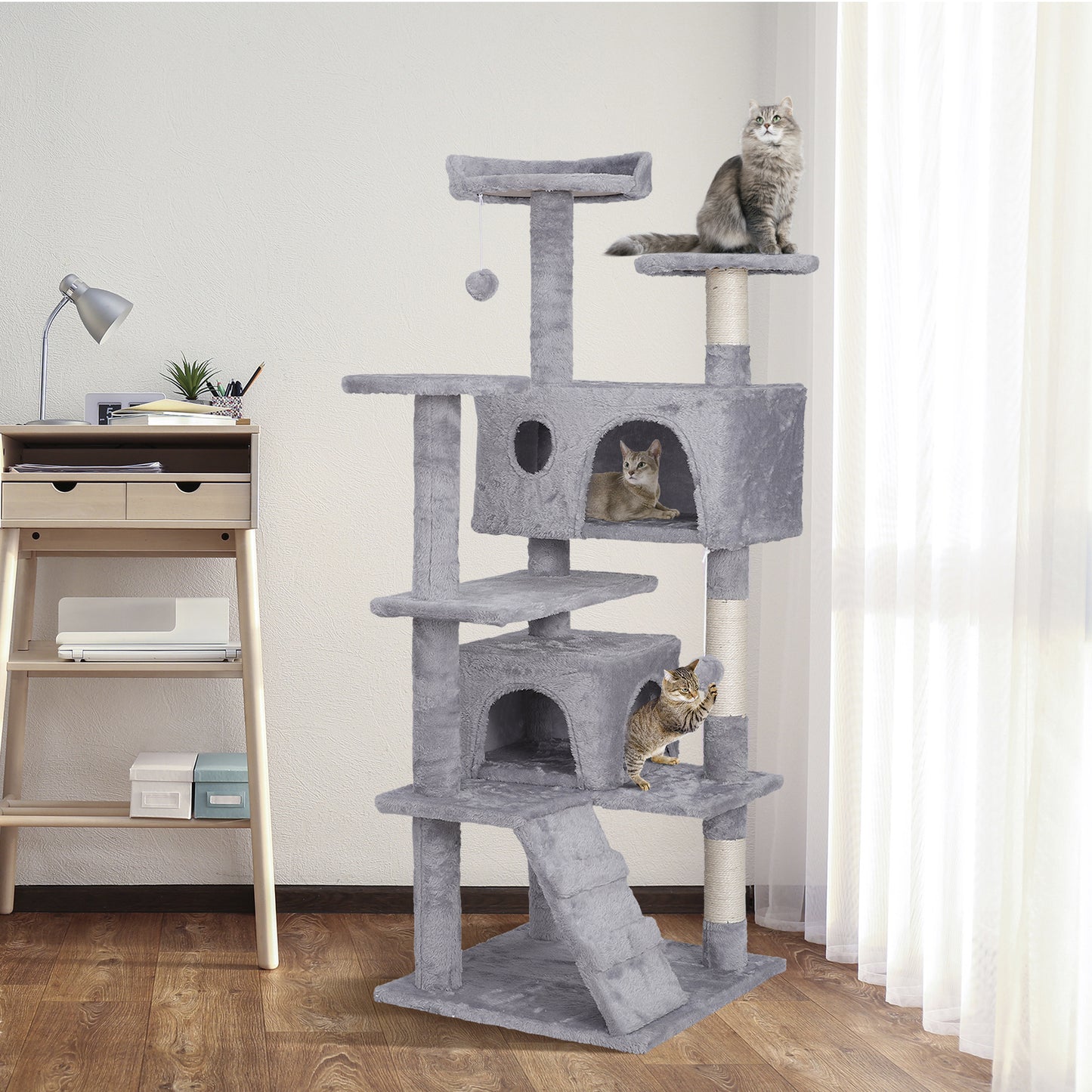 Elevate Your Cat's Playtime: Stylish Cat Tree Condo Tower for Small to Medium Cats - Available in Various Sizes!