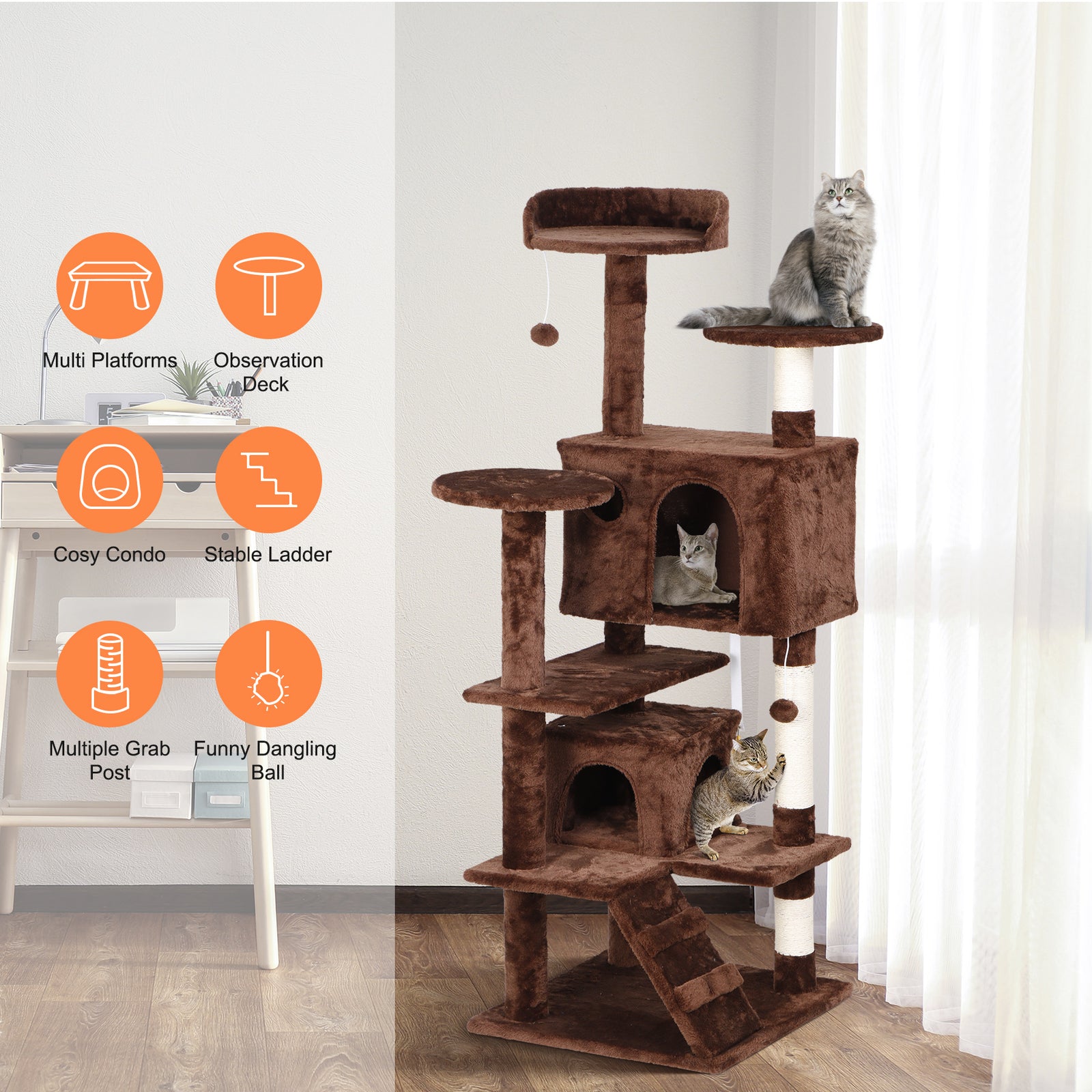 Elevate Your Cat's Playtime: Stylish Cat Tree Condo Tower for Small to Medium Cats - Available in Various Sizes!