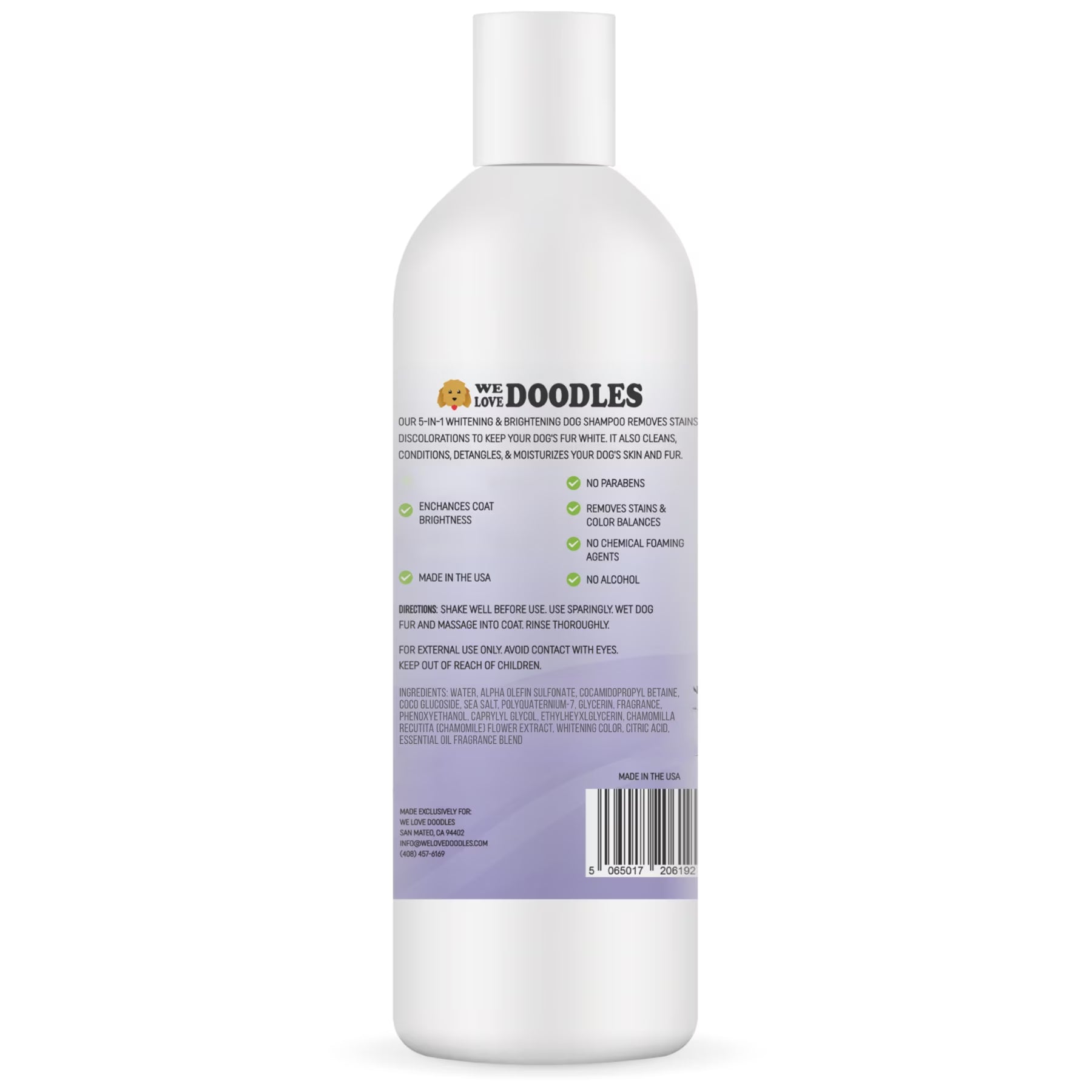 Whitening Dog Shampoo | Clean Ingredients | Made in USA | Brightening Dogs Fur | White & Bright Hair | Removes Stains & Discoloration []