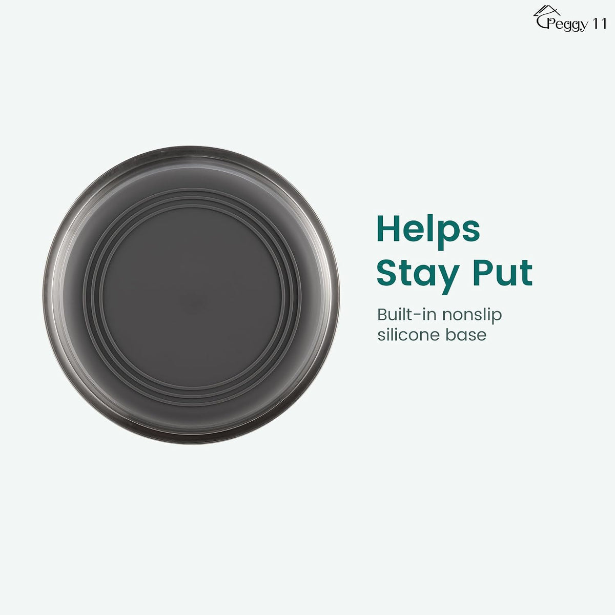 Nonslip Stainless Steel Dog Bowls, 5.7 US Cup Each, 2 Pack