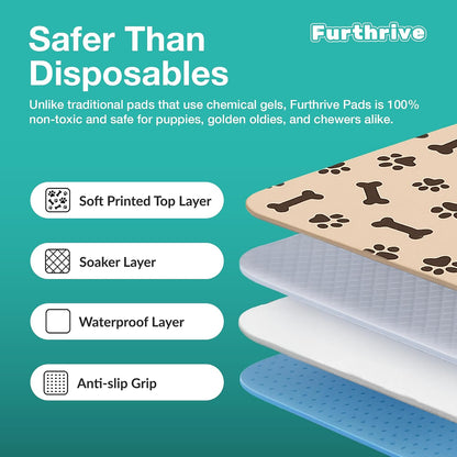 Furthrive Washable Pee Pads for Dogs with Pheromone Attraction, Reusable