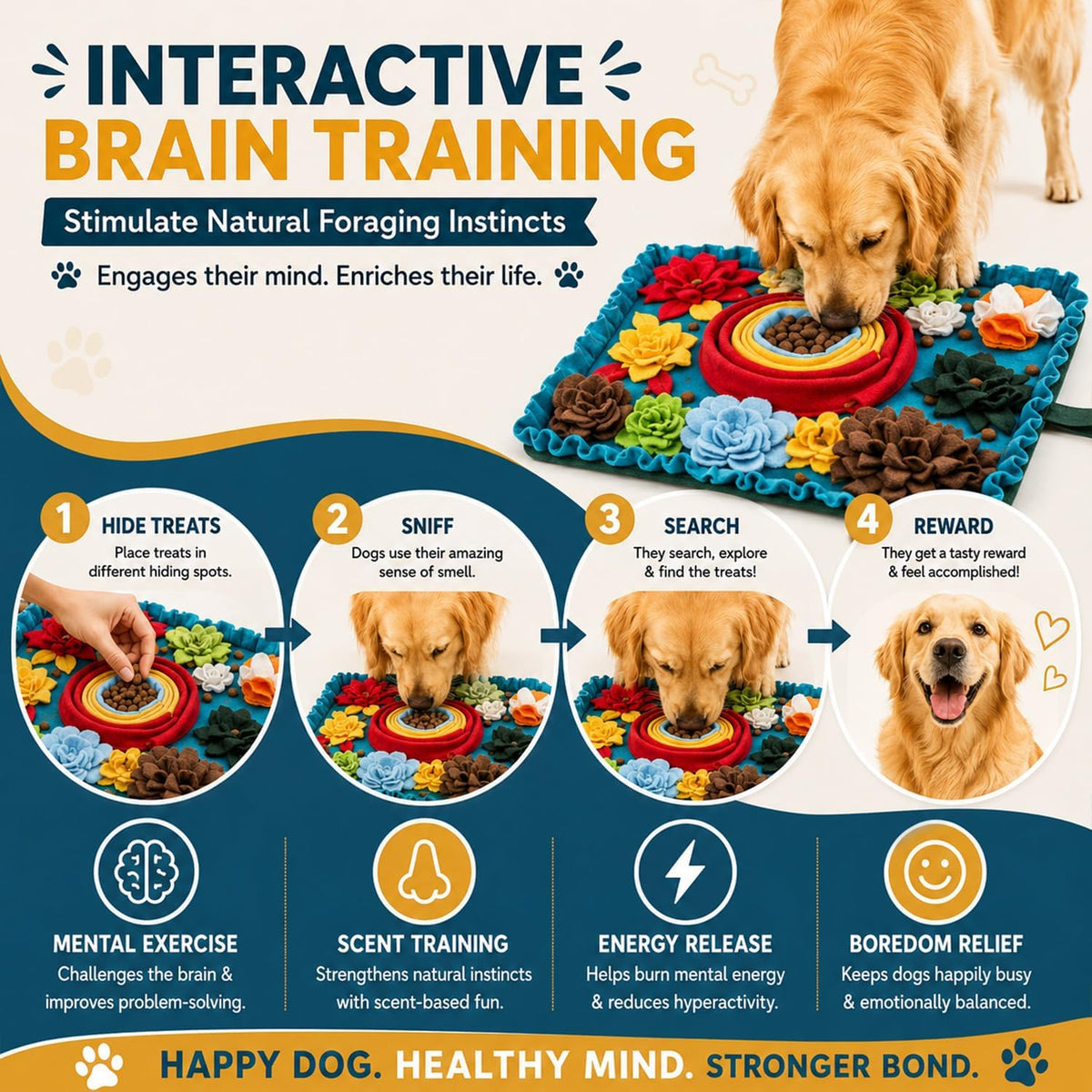 Dog Snuffle Feeding Mat, Adjustable Nose Work Activity Toy