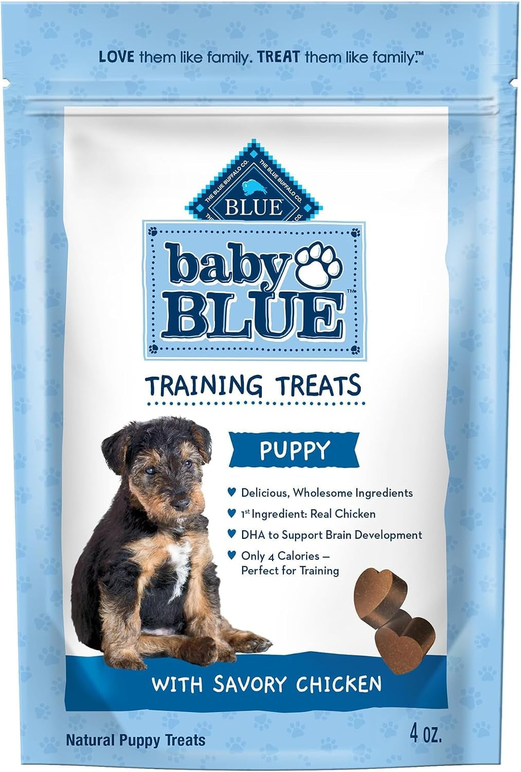 Baby Blue Training Treats Natural Puppy Soft Dog Treats, Savory Chicken 4-Oz Bag (Pack of 6)