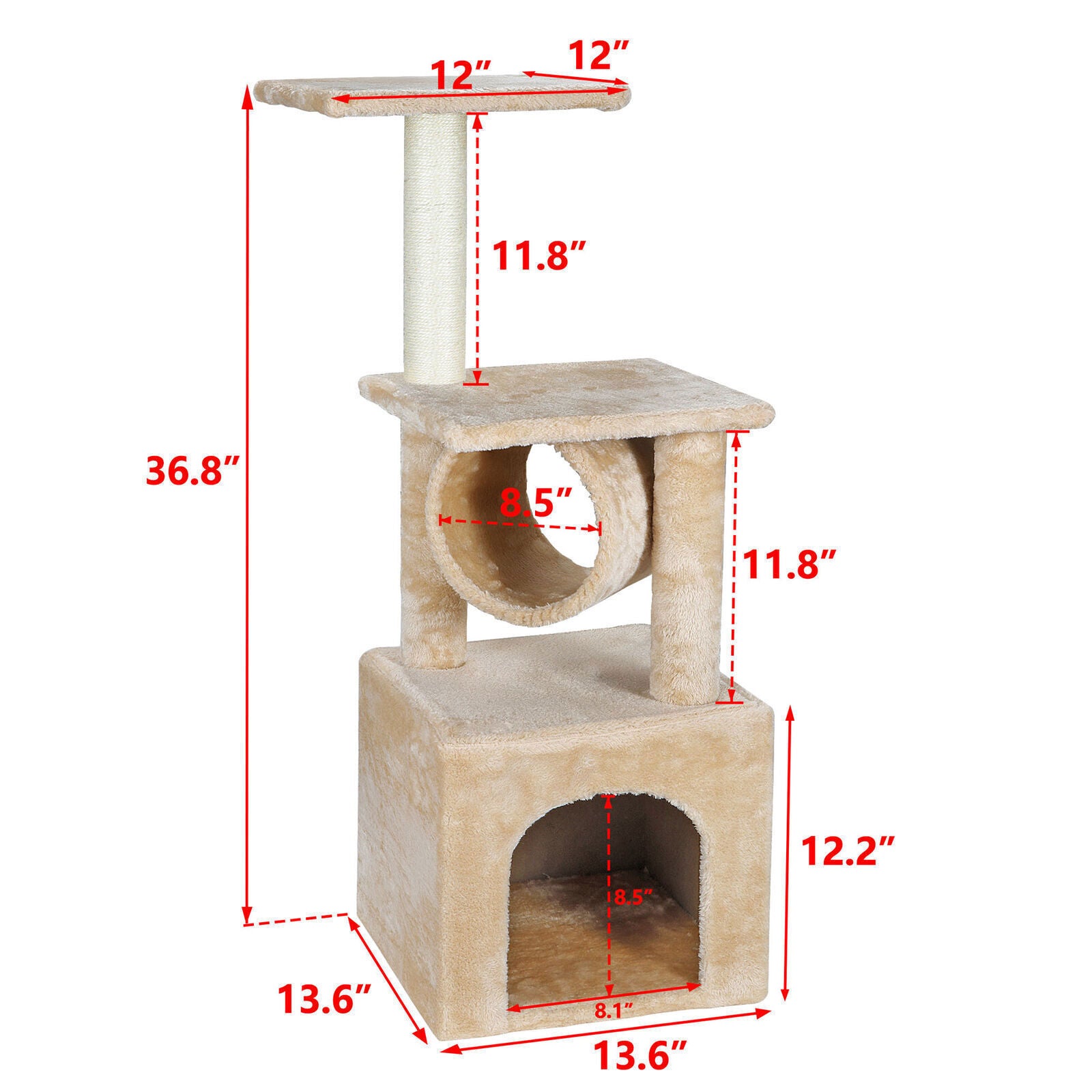 Elevate Your Cat's Playtime: Stylish Cat Tree Condo Tower for Small to Medium Cats - Available in Various Sizes!
