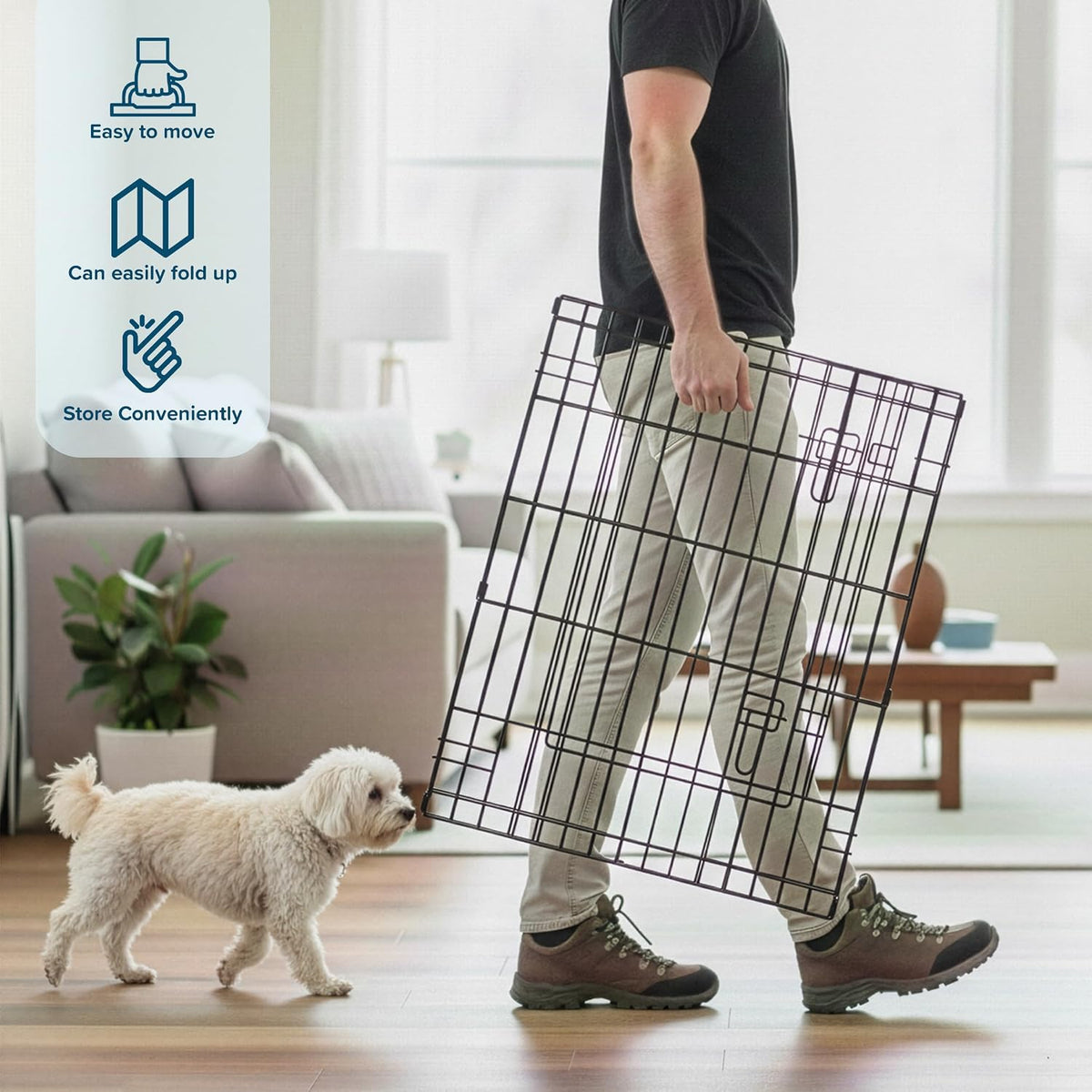 Dog Playpen - Foldable Metal Exercise Puppy Play Pen with 8 24X30In Panels - Indoor/Outdoor Pen with Door for Dogs, Cats or Small Animals by