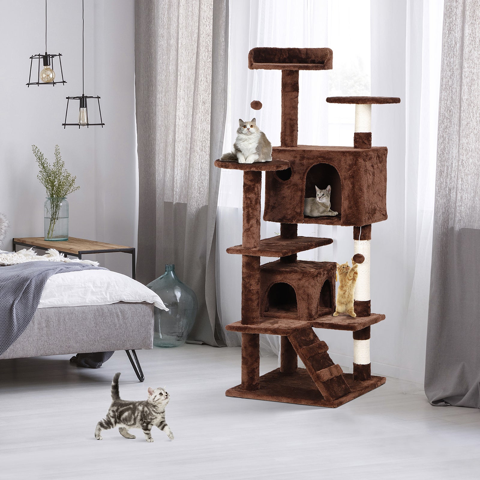 Elevate Your Cat's Playtime: Stylish Cat Tree Condo Tower for Small to Medium Cats - Available in Various Sizes!