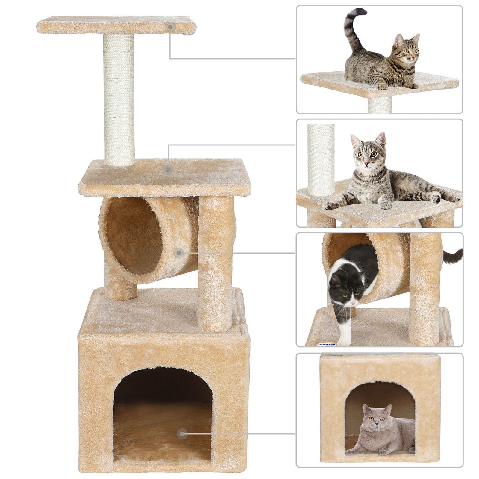 Elevate Your Cat's Playtime: Stylish Cat Tree Condo Tower for Small to Medium Cats - Available in Various Sizes!