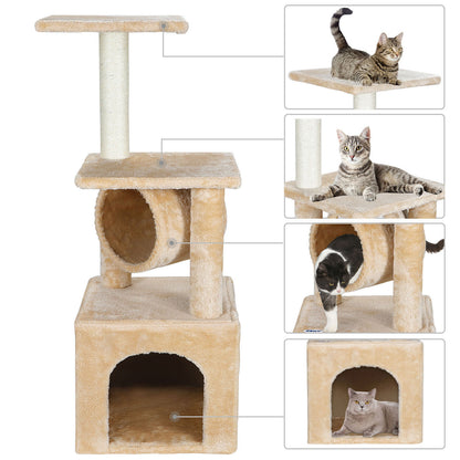 Elevate Your Cat's Playtime: Stylish Cat Tree Condo Tower for Small to Medium Cats - Available in Various Sizes!