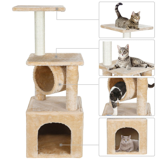Elevate Your Cat's Playtime: Stylish Cat Tree Condo Tower for Small to Medium Cats - Available in Various Sizes!