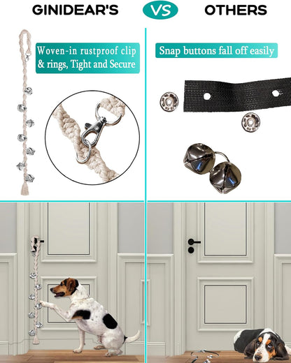 Dog Bells to Go Outside, Potty Training Bell, Handmade, Adjustable
