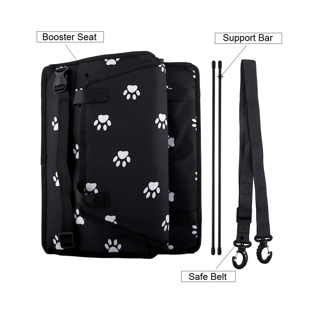 Dog Car Seat for Small Dogs, Portable and Washable Puppy Dog Booster Seats for Car Front Seat with Clip-On Leash, Breathable Folding Travel Carrier Bag