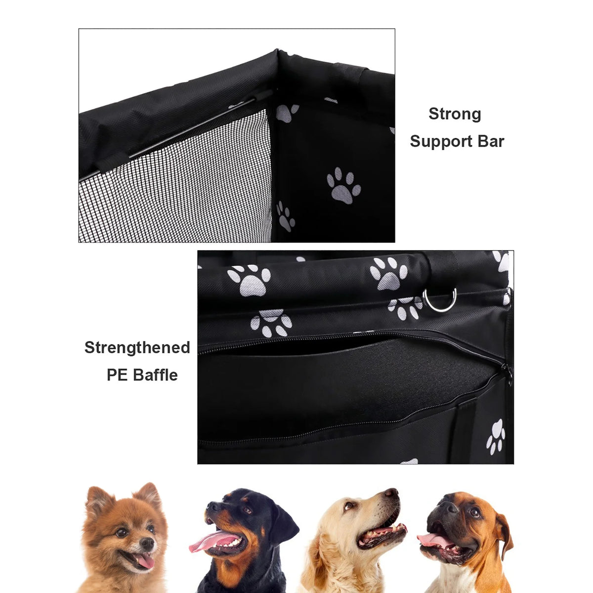 Dog Car Seat for Small Dogs, Portable and Washable Puppy Dog Booster Seats for Car Front Seat with Clip-On Leash, Breathable Folding Travel Carrier Bag