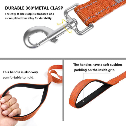6 FT Basic Dog Leash for Medium Dogs,Orange