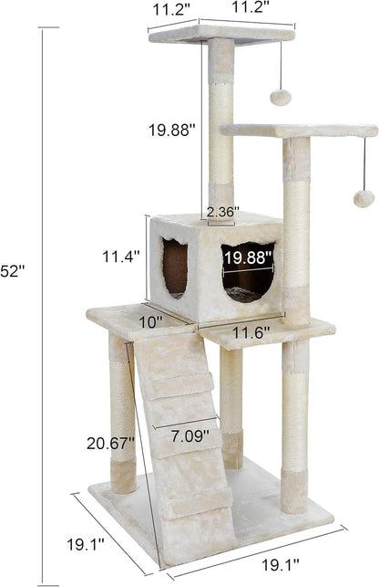 Elevate Your Cat's Playtime: Stylish Cat Tree Condo Tower for Small to Medium Cats - Available in Various Sizes!